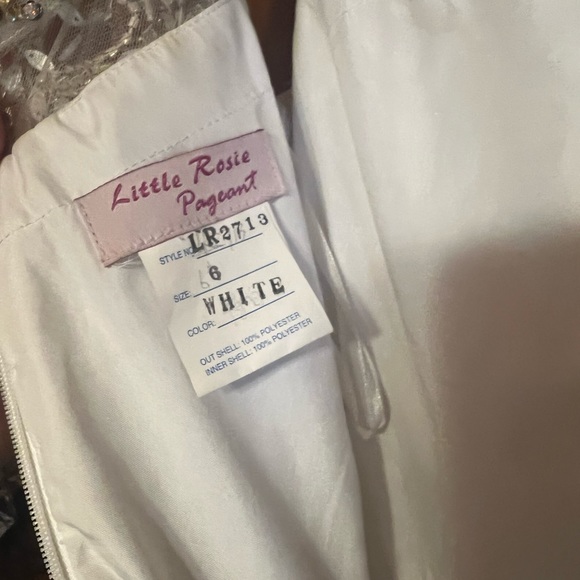 Little Rosie, girls dress size 6, white, rhinestones,sparkle,EUC - Picture 6 of 6